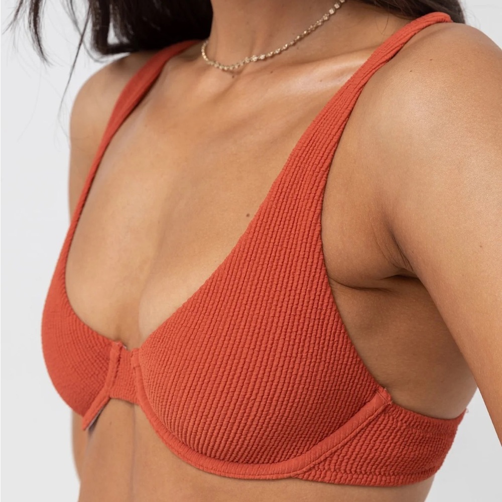 Rhythm Essential Rib Underwire Top Rust - Picture 2 of 5